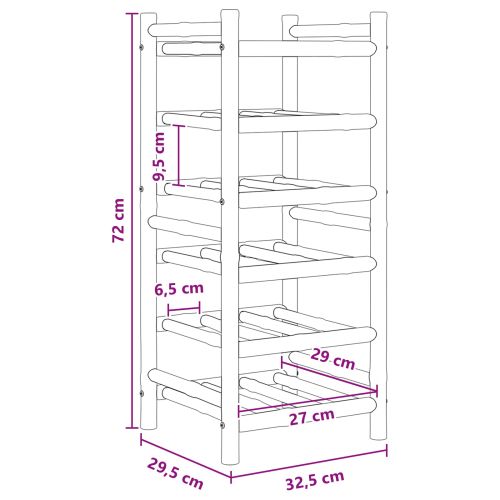 Винен рафт Естествен 32,5 x 29,5 x 72 см Бамбук