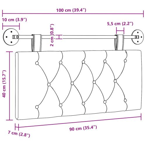 Висяща табла Тъмен сив 100 x 55 x 7 см текстил