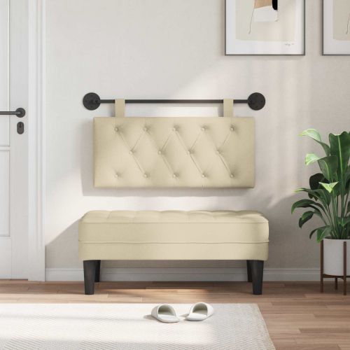 Висяща табла Монтиране на стена Крем 100 x 55 x 7 см текстил