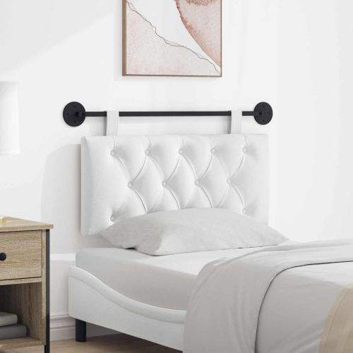 Висяща табла Монтиране на стена Бял 100 x 55 x 7 см текстил