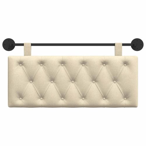 Висяща табла Монтиране на стена Крем 110 x 55 x 7 см текстил