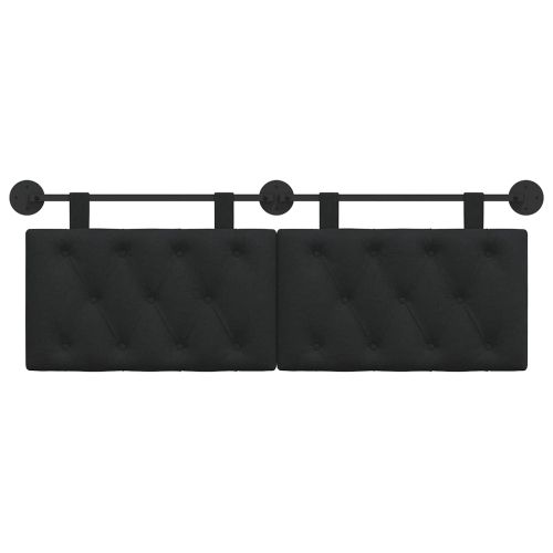 Висяща табла Монтиране на стена Черен 130 x 55 x 7 см текстил