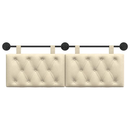 Висяща табла Монтиране на стена Крем 130 x 55 x 7 см текстил