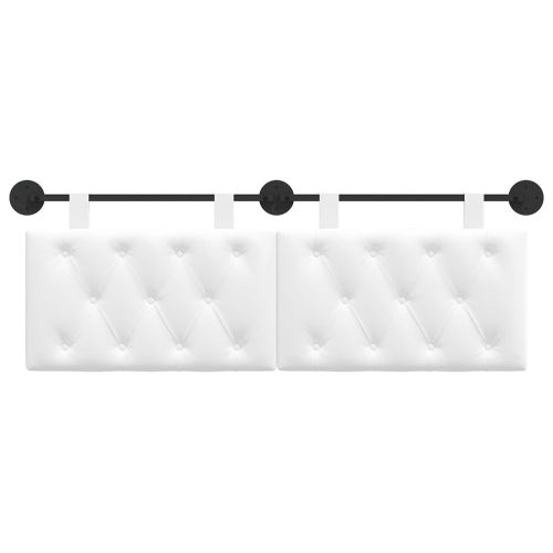 Висяща табла Монтиране на стена Бял 130 x 55 x 7 см текстил