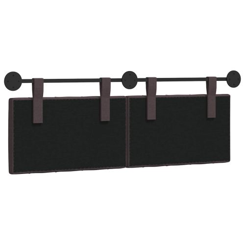 Висяща табла Тъмен кафяв 150 x 55 x 7 см текстил