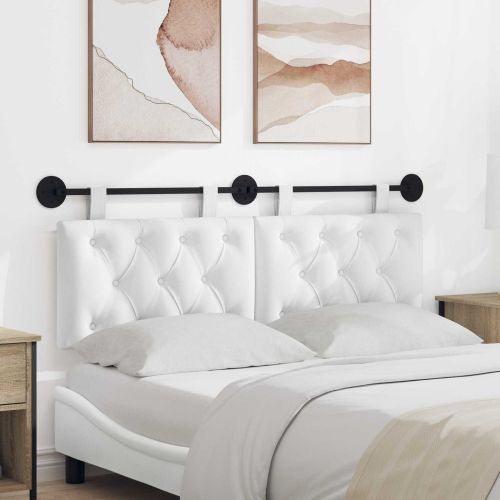 Висяща табла Монтиране на стена Бял 150 x 55 x 7 см текстил