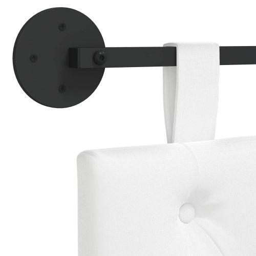 Висяща табла Монтиране на стена Бял 150 x 55 x 7 см текстил