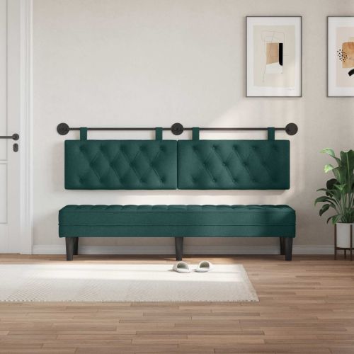 Висяща табла Тъмен зелен 170 x 55 x 7 см текстил