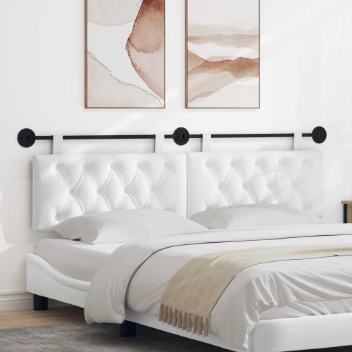 Висяща табла Монтиране на стена Бял 170 x 55 x 7 см текстил