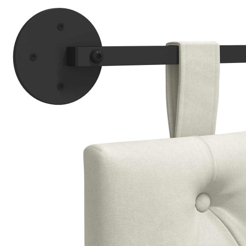 Висяща табла Монтиране на стена Крем 190 x 55 x 7 см Кадифе