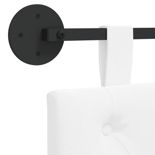 Висяща табла Монтиране на стена Бял 210 x 55 x 7 см текстил