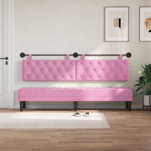 Висяща табла Монтиране на стена Розово 210 x 55 x 7 см текстил