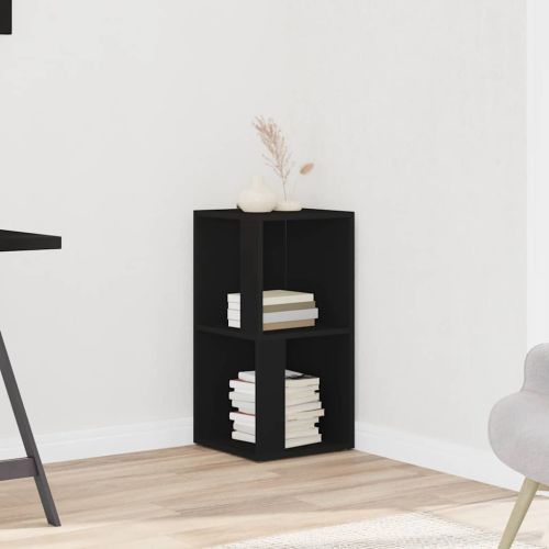 Ъглов шкаф, черен, 33x33x67 см, инженерно дърво