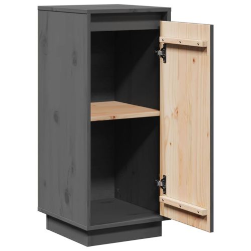 Сайдборди, 2 бр, сиви, 31,5x34x75 см, бор масив