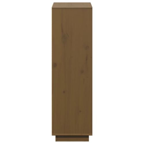 Висок шкаф, меденокафяв, 74x35x117 см, борово дърво масив