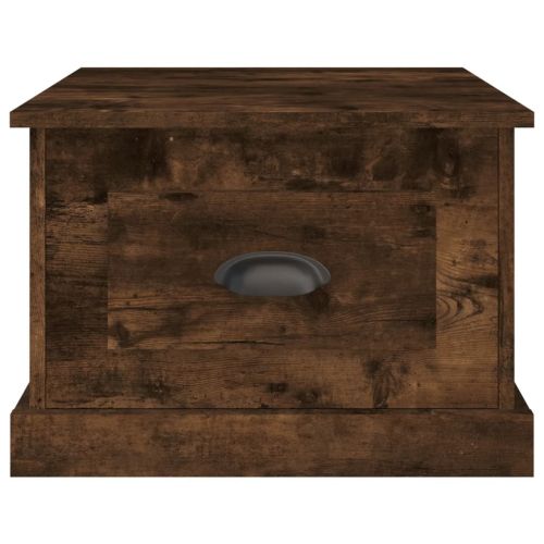 Кафе маса, опушен дъб, 50x50x35 см, инженерно дърво