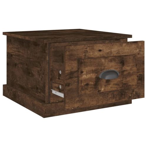 Кафе маса, опушен дъб, 50x50x35 см, инженерно дърво