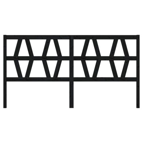 Горна табла за легло, черна, 206x4x100 см, бор масив