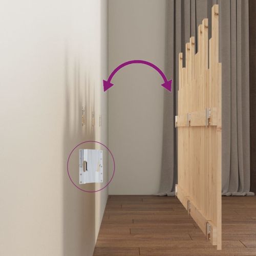 Стенна табла за спалня, 146,5x3x80 см, борово дърво масив