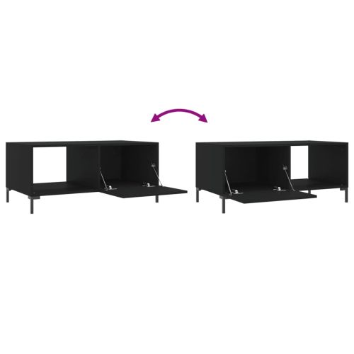 Маса за кафе, черна, 90x50x40 см, инженерно дърво