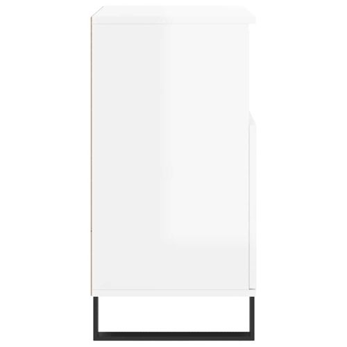 Сайдборд, бял гланц, 60x35x70 см, инженерно дърво