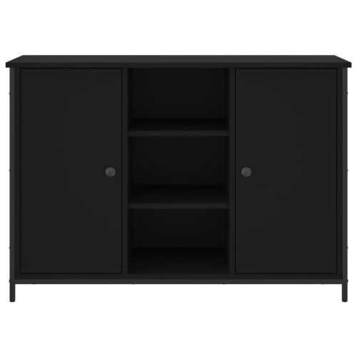 Сайдборд, черен, 100x35x70 см, инженерно дърво