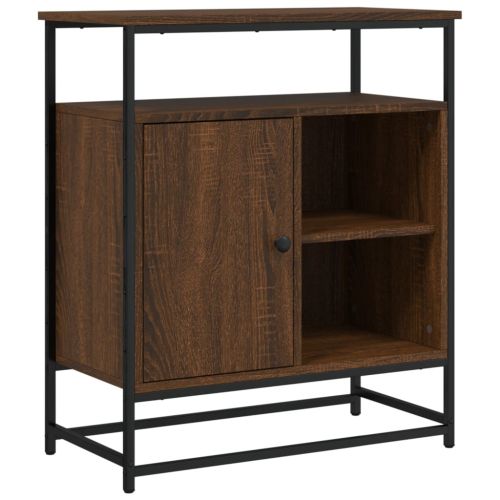 Бюфет кафяв дъб 69x35x80 см инженерно дърво