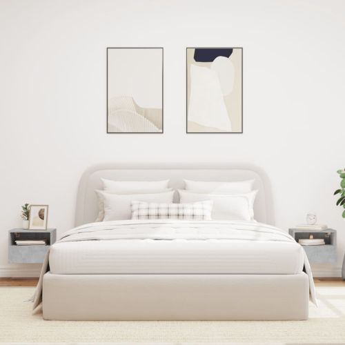 Стенни ТВ шкафове 2 бр бетонно сиви 40x30x30 см инженерно дърво