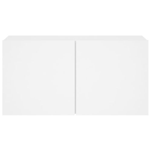 ТВ шкаф за стенен монтаж, бял, 80x30x41 см