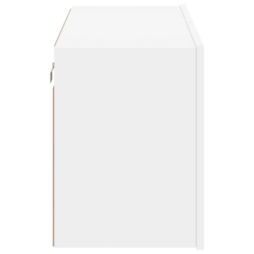 ТВ шкаф за стенен монтаж, бял, 80x30x41 см