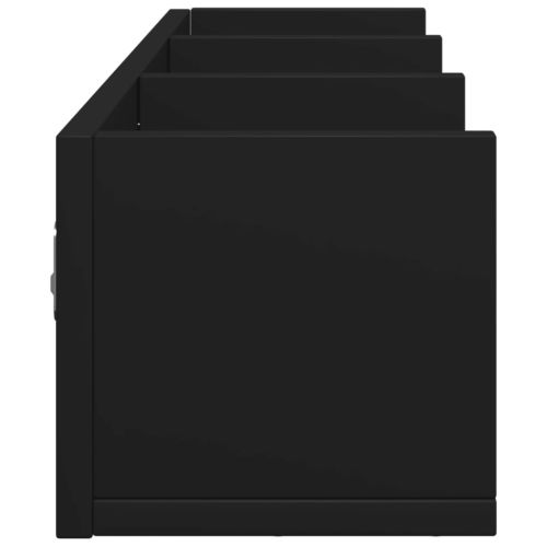 Стенни шкафове, 2 бр, черни, 75x18x16,5 см, инженерно дърво