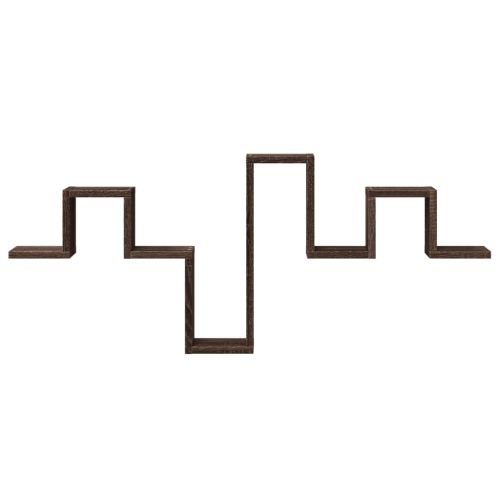 Стенен рафт, кафяв дъб, 104,5x10x43 см, инженерно дърво