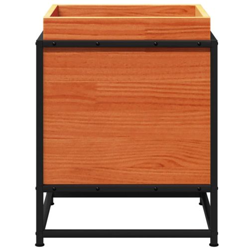 Градинска кашпа, восъчнокафява, 40x40x50 см, борово дърво масив