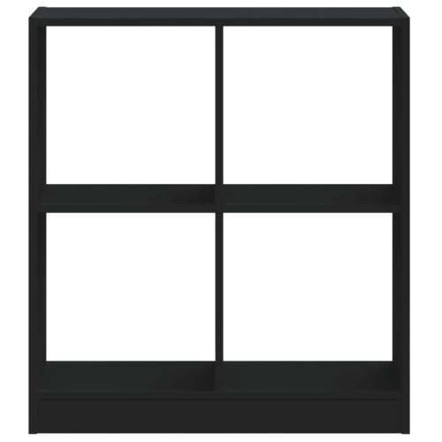 Библиотека черна 68,5x32x75 см инженерно дърво