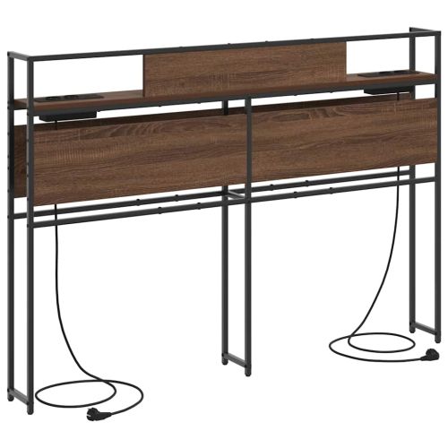 Табла за съхранение с рафт Кафяв дъб 98 cm Инженерно дърво