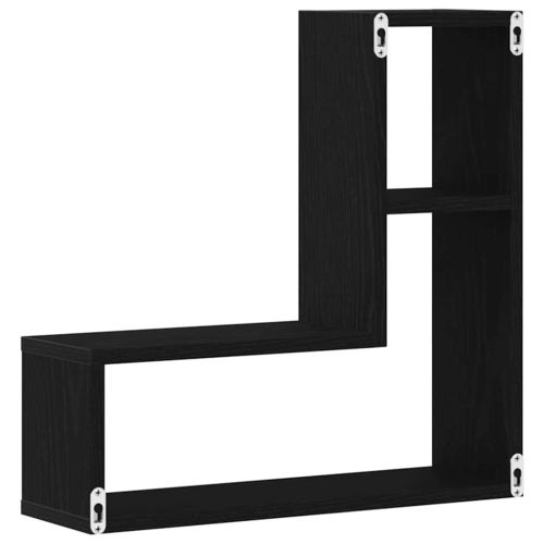 Стенен рафт 2 pcs Черния дъб 50 x 15 x 85 см Инженерно дърво