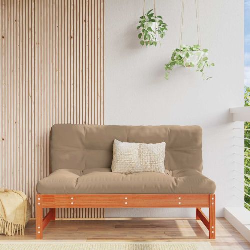 Градинен среден диван Масивна боровина Восъчен Кафяв