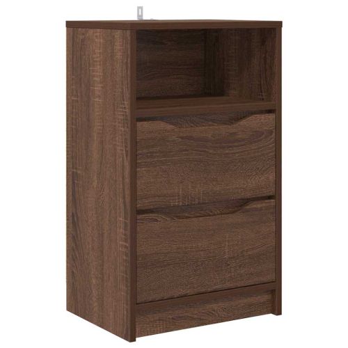 Нощно шкафче Кафяв дъб 40 x 30 x 467 см Инженерно дърво