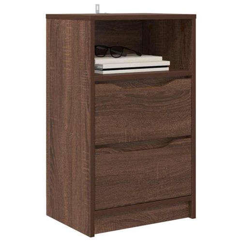 Нощно шкафче Кафяв дъб 40 x 30 x 467 см Инженерно дърво