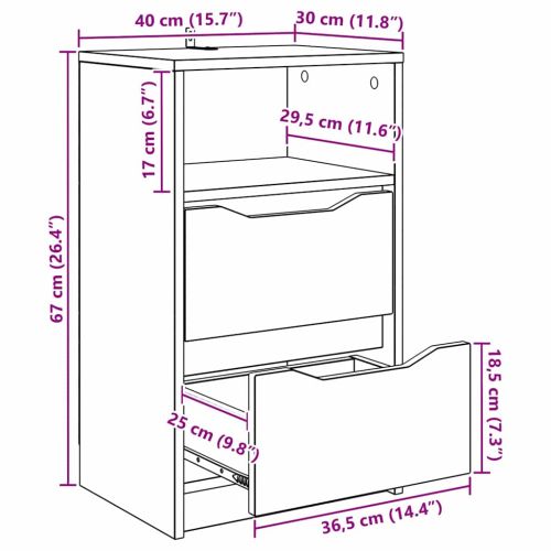 Нощно шкафче Кафяв дъб 40 x 30 x 467 см Инженерно дърво