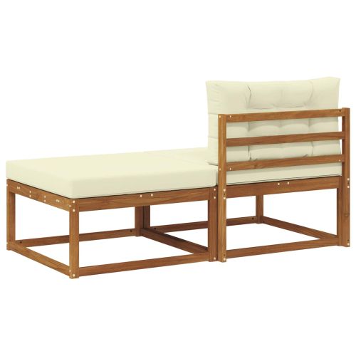 Секционен диван 2 Брой Естествен Солидно акациево дърво