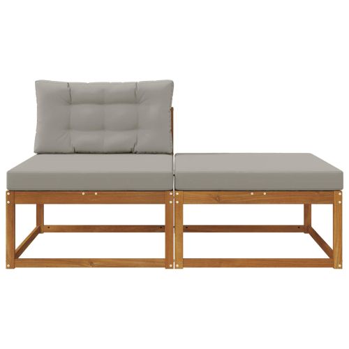 Секционен диван 2 Брой Естествен Солидно акациево дърво