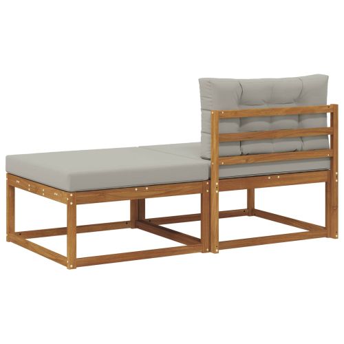 Секционен диван 2 Брой Естествен Солидно акациево дърво