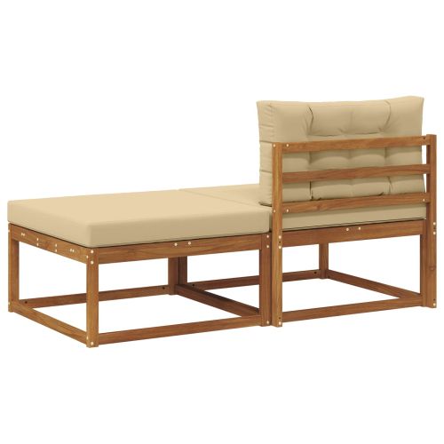 Секционен диван 2 Брой Естествен Солидно акациево дърво