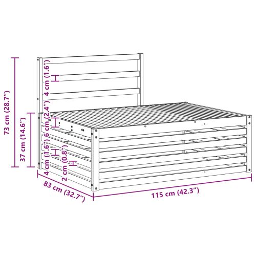 Външен край на диван Естествен 115 x 83 x 73 см