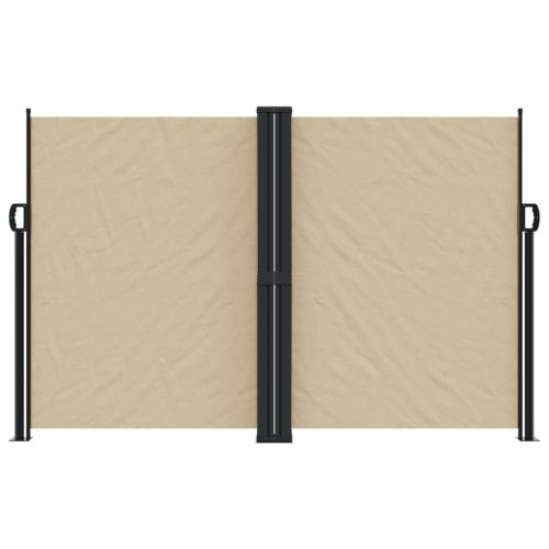 Прибираща се странична тента, бежова, 160x1000 см