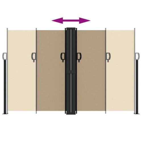 Прибираща се странична тента, бежова, 160x1000 см