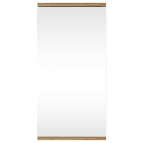 Ъглов шкаф с огледало за баня, дъб, 30x24x60 см