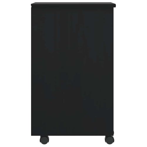 Подвижен шкаф с чекмеджета "MOSS" Черно масивно дърво бор