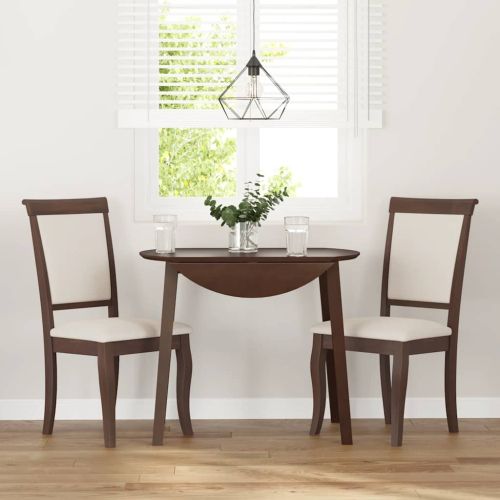 Трапезни столове с възглавници 2бр Кафяв масивна дървесина гума